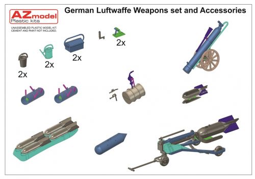 German Luftwaffe Weapons set and Accessories AZ Model