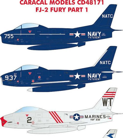1/48 north-american FJ-2 Fury Part 1 Caracal Decals