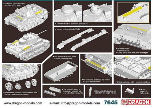 Pz.Kpfw.III Ausf.L Late Production w/ Neo Track 1:72 Dragon
