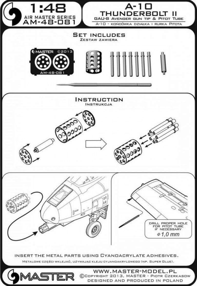 Fairchild A-10 Thunderbolt II - GAU-8 Avenger gun tip and Pitot Tube