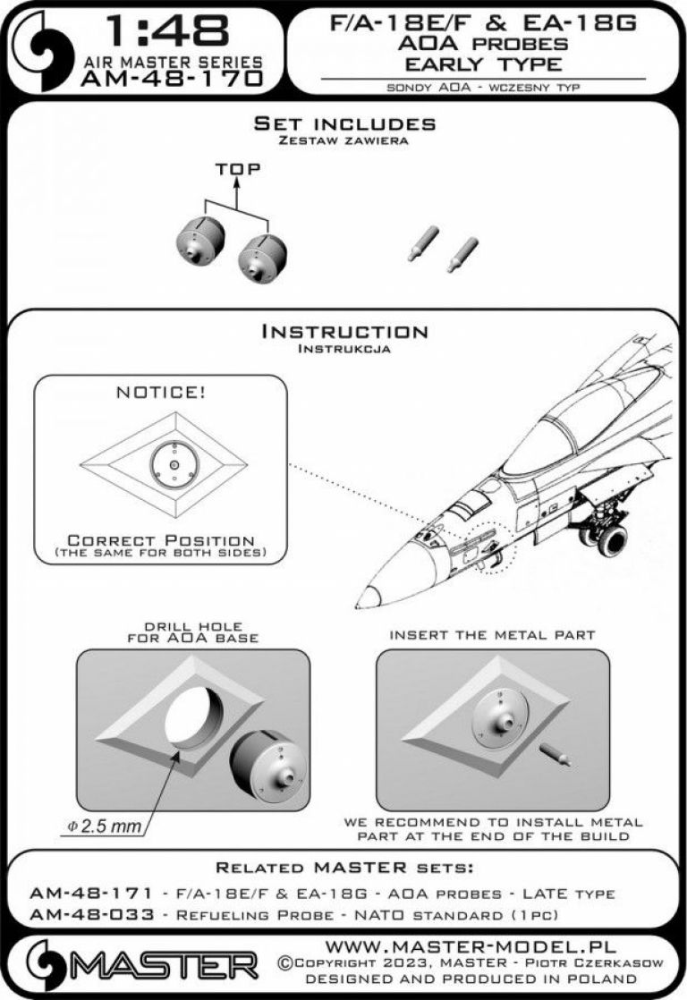 F/A-18E/F Super Hornet & EA-18G Growler - Angle Of Attack probe - early type